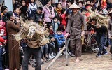 [ẢNH] Đầu xuân xem người đội trâu rơm đi cày, trai giả gái tung trấu gieo mạ...